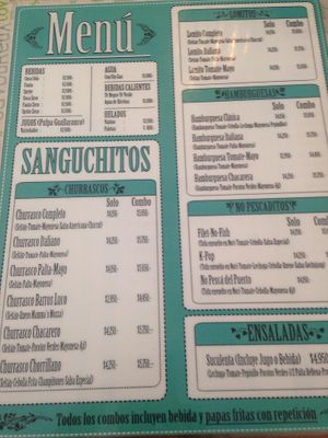 Menu at Suculenta Sangucheria Vegana in Santiago