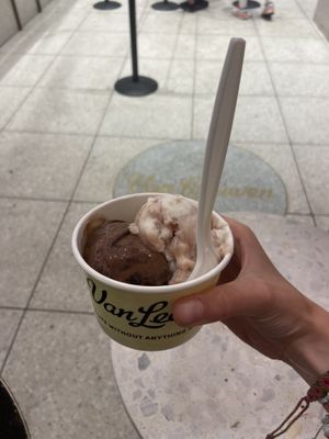 Fudge brownie and strawberry shortcake   at Van Leeuwen Ice Cream - Ludlow in New York City