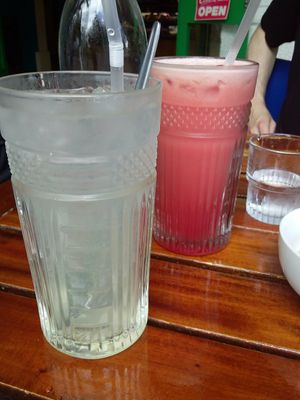 Fresh lemonade and Vavavoom juice (watermelon, pineapple and apple) at Viet Fresh Noodles in Cairns