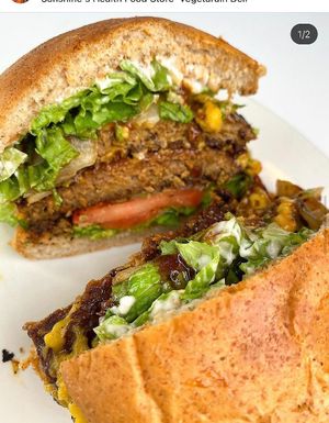 Sunshine Burger at Sunshine's Health Food Store and Vegetarian Deli in Houston