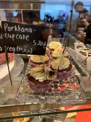 Vegan Carrot cupcake at Cafe Torpanranta in Helsinki