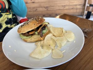 Veggie bagel   at Cafe Consulado in Asuncion