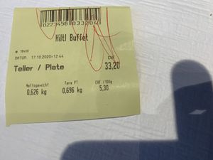 Price of my appetizers  at HILTL - Sihlstrasse in Zurich