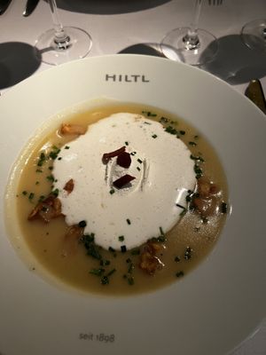 potato truffle soup  at HILTL - Sihlstrasse in Zurich