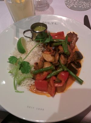 Red curry, vegan option at HILTL - Sihlstrasse in Zurich