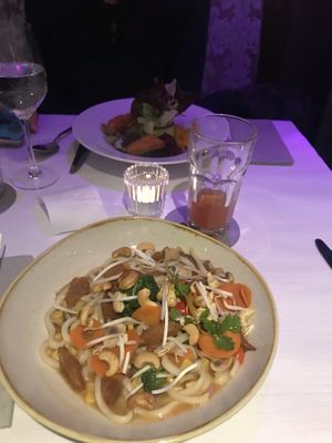 Tofu salad (top right) and udon noodle bowl (bottom left) at HILTL - Sihlstrasse in Zurich