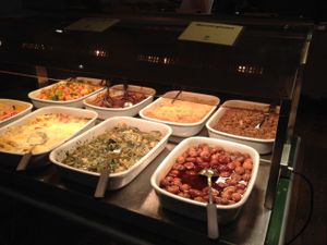 an Asian hot food area at HILTL - Sihlstrasse in Zurich