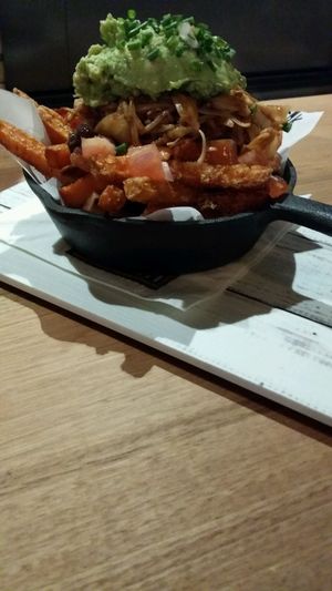 Jackfruit Loaded Sweet Potato Fries at Health Freak Cafe in Scarborough