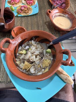 Pozole  at La Garnacheria Vegana in Cuernavaca