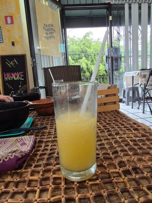 Delicious kombucha. We tried one with passionfruit and one guava. So good! at La Garnacheria Vegana in Cuernavaca