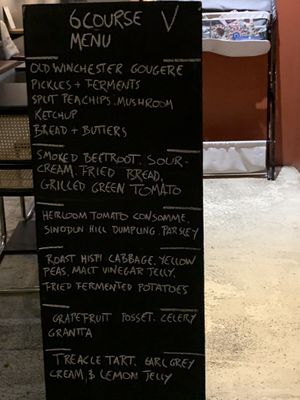 Vegetarian 6 course tasting menu.  at The Laundrette in Chorlton