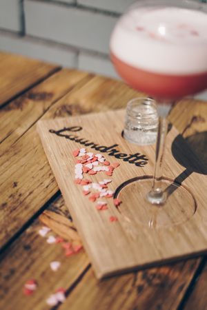 Laundrette with love, with aqua faba foam  at The Laundrette in Chorlton