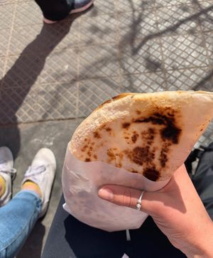 quesadilla that you can choose your own protein and veggies for at Abhay Charan in Santiago