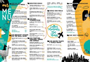 Menu at Cafe del Mundo in La Paz