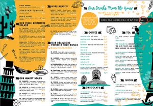 Menu at Cafe del Mundo in La Paz