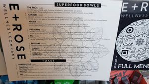 Menu at E+ROSE Wellness Cafe - Gulch in Nashville