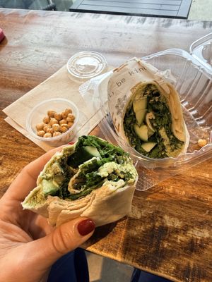 Kale Wrap—sooooo good!  at E+ROSE Wellness Cafe - Gulch in Nashville