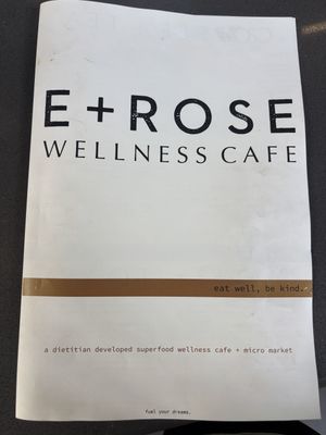 Menu  at E+ROSE Wellness Cafe - Gulch in Nashville