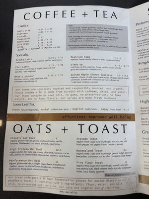 Menu  at E+ROSE Wellness Cafe - Gulch in Nashville
