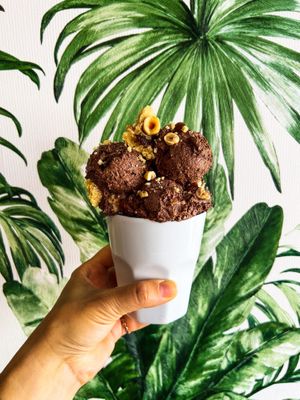 Chocolate chip cookie ice creaam at Vegan a la Turca in Bodrum