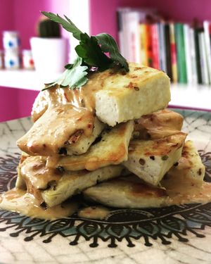 Tofu with special sauce  at Vegan a la Turca in Bodrum
