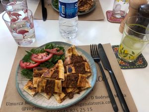 Vegan Meat Pide at Vegan a la Turca in Bodrum