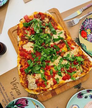 Vegan pizza 🍕  at Vegan a la Turca in Bodrum