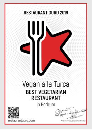 We got awarded for being the best one on Bodrum!!! Thank you!!!  at Vegan a la Turca in Bodrum