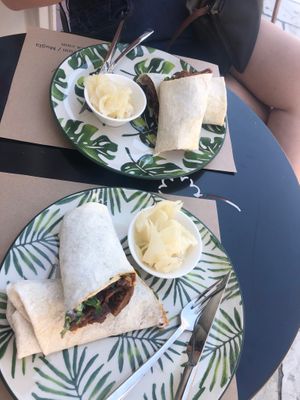 Vegan doner kebab wraps made with seitan and so yummy  at Vegan a la Turca in Bodrum