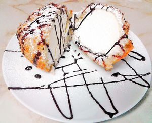 Deep Fried Vanilla Tempura Ice Cream at Osaka Japanese Restaurant in Sundre