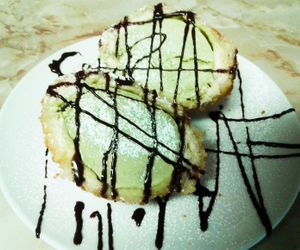 Deep Fried Green Tea Tempura Ice Cream at Osaka Japanese Restaurant in Sundre