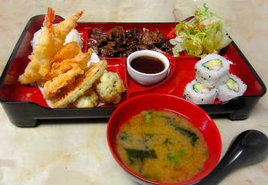 Beef Bento (Can do Tofu or vegetables instead of meat) at Osaka Japanese Restaurant in Sundre