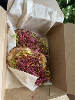 Fireflour toast! Traditionally has honey but you can request it without!   at E+ROSE Wellness Cafe - Brentwood in Brentwood