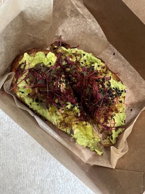 Fire Flour Toast. Excellent  at E+ROSE Wellness Cafe - Brentwood in Brentwood