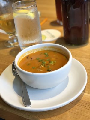 Vegan creamy tomato soup at True Food Kitchen in The Woodlands
