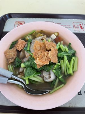 Hor fun - asked for more veg less mock meat.  at Miao Xiang Vegetarian 妙香 in East Singapore