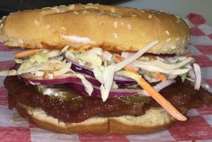 Vegan BBQ Sandwich with coleslaw! at DeVine Delights in Rapid City