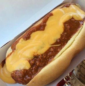Vegan Chili Cheese Dog! at DeVine Delights in Rapid City