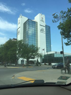 We are located in the lobby of Turnac Tower on the corner of 9th St and Saint Joseph St—909 St. Joseph St.  at DeVine Delights in Rapid City