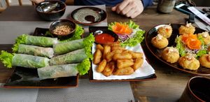 Selection of appetizers at Truc Lam Vien Quan in Hanoi