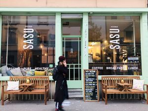 Outside at Sasu Juice Bar in Zurich