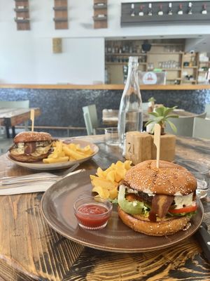 Vegan burger with “bacon"  at Vegan Xpress in Mitzpe Ramon