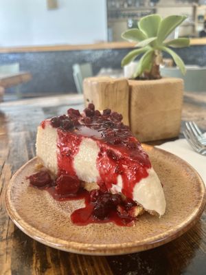 The most amazing half baked half cold cheese cake    at Vegan Xpress in Mitzpe Ramon