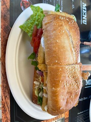 Tofu sandwich at Vegan Xpress in Mitzpe Ramon