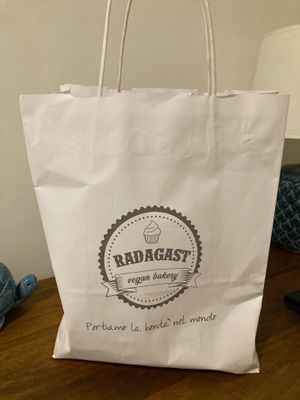 My bag full of delicious sweets  at Radagast Vegan Bakery in Rome