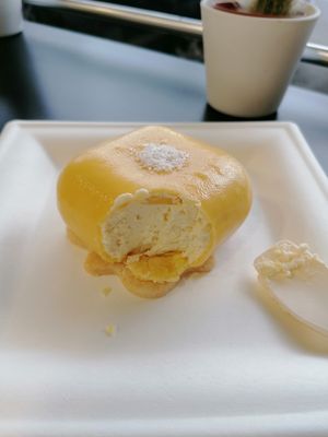 Coconut amd passion fruit mousse  at Radagast Vegan Bakery in Rome