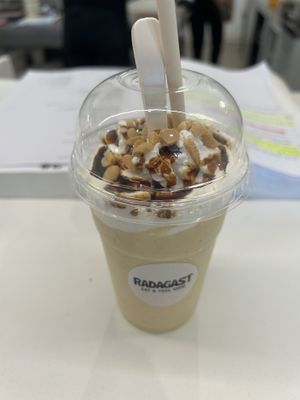 Milkshake peanuts and caramel  at Radagast Vegan Bakery in Rome
