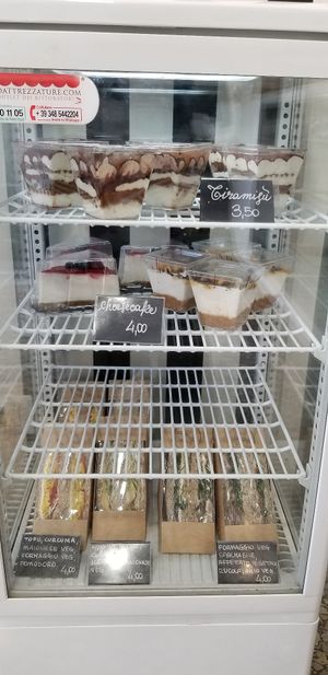 fridge desserts and sandwiches at Radagast Vegan Bakery in Rome