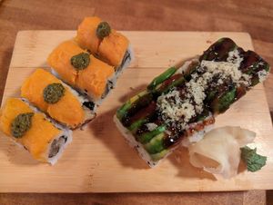 Squash roll and avocado zucchini roll at Cafe Sado in Chester