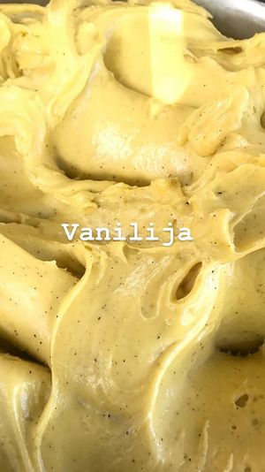Vanilla vegan ice cream. at Mini Cafe Golf in Ljubljana